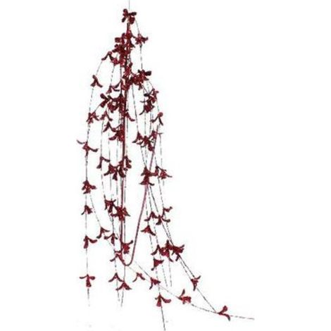 Ramo natalizio decorato - colore rosso - decorazione addobbo natale