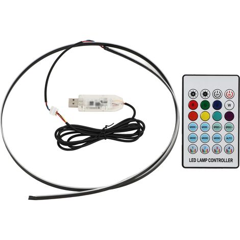 Baguette lumineuse LED RGB pour tableau de bord côté passager auto, télécommande sans fil et application, bande lumineuse intérieure voiture (1/5)