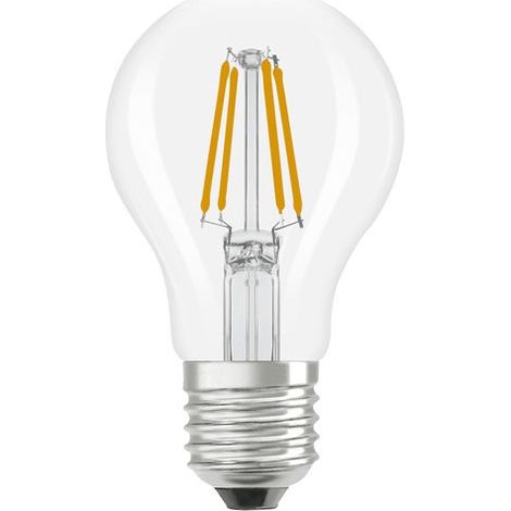 OSRAM Lampe LED forme étoile filament A40, 4000 K blanc neutre, 3,4 W, E27, transparente, 470 lm, 15 000 h, pour plafonniers et lampadaires, bureau (1/2)