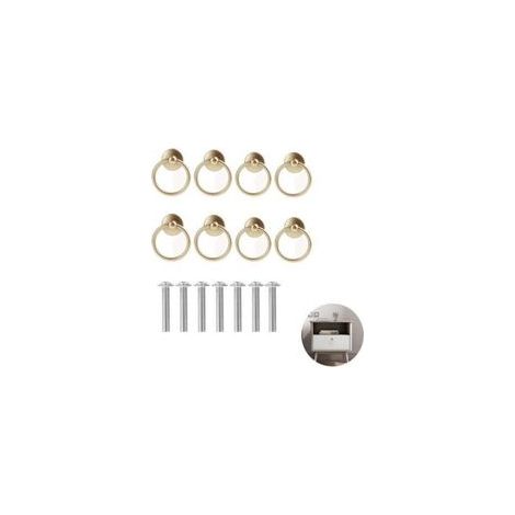 8 Pièces Ancien Poignées Tirage Rétro Anneaux, Anneaux Boutons Pull de Poignée, Bague de Tiroir en Laiton, pour Armoires à Portes, Coiffeuses, Armoires à Tiroirs (1/5)