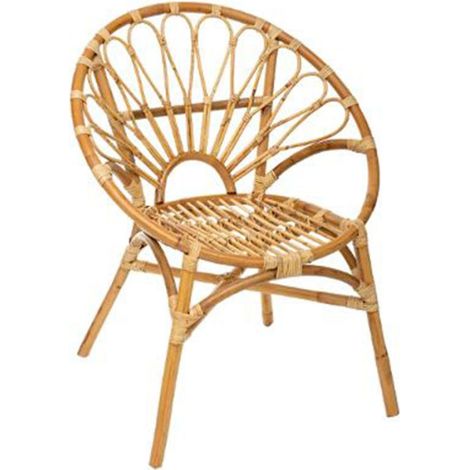 Atmosphera – Fauteuil relax en rotin naturel – Assise confortable – Empilable – Dimensions 68x61x84,5cm – Pour espaces modernes (1/4)