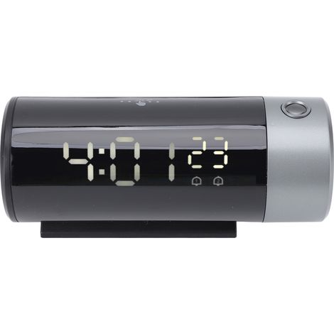 Réveil électronique numérique avec projection et affichage de la température, écran LED rétroéclairé rouge, format 12/24 heures. (1/5)