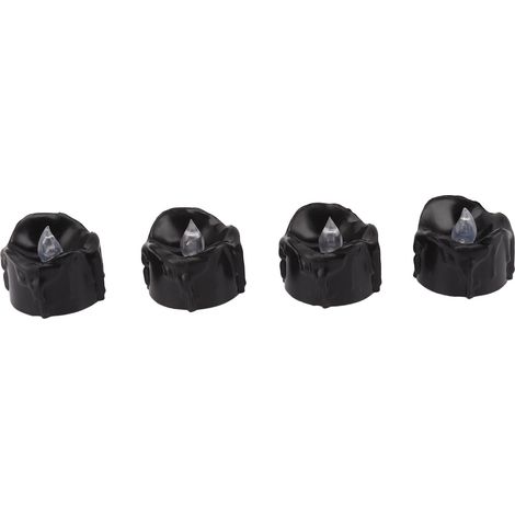 12 schmelzende schwarze Kerzen, batteriebetrieben, Halloween-Teelichter, flammenlos, flackernde LED-Kerzen (1/5)