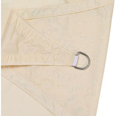 Voile d'ombrage carrée, déperlante, pour terrasse, jardin ou balcon, en polyester, 250 x 250 cm, blanc cassé (1/5)
