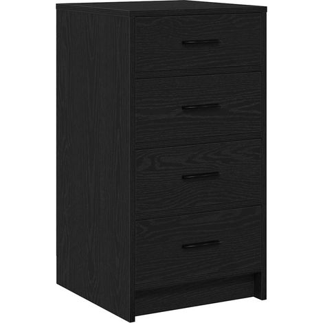 Sideboard/Anrichte/Buffet Schwarz Eichen-Optik 40 x 41 x 75 cm Holzwerkstoff LXWW446632 (1/5)