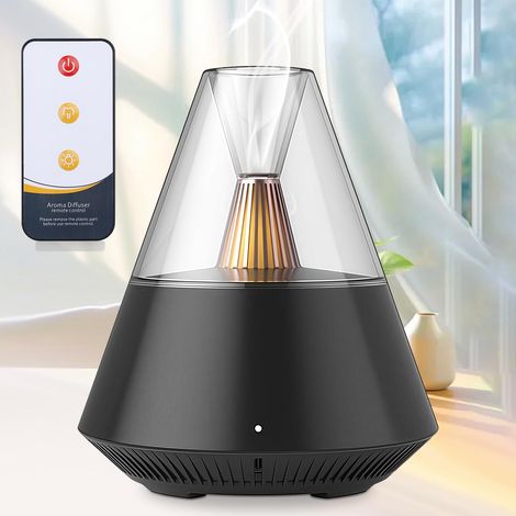 Diffuseur d'Aromathérapie pour Huiles Essentielles : Diffuseur Intelligent d'Arome, Humidificateur Ultrasons pour Chambre avec Lumière LED et Télécommande, Capacité de 150ml pour Chambre