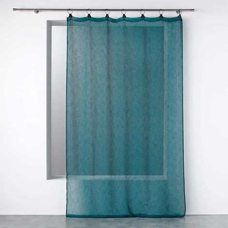 Rideau Voilage à Anneaux "Linka" 140x240cm Bleu (1/3)