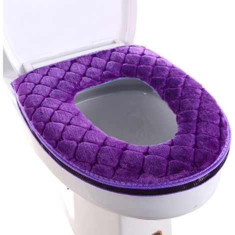 Coussin de siège de toilette en peluche rouge (1 pièce) (1/5)