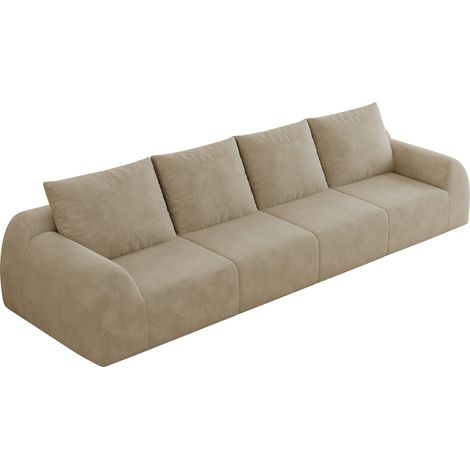 Gerades Kompressionssofa aus Chenille, Ohne Montage, Hoch弹 Elastic-Schaum, Khaki (1/5)