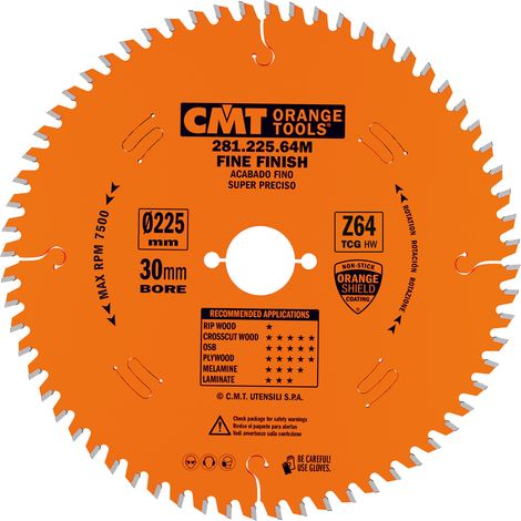 281.225.64M SIERRA CIRCULAR HW DE DIENTE TRAPEZOIDAL 225X2.6/1.8X30 Z64 4° TCG