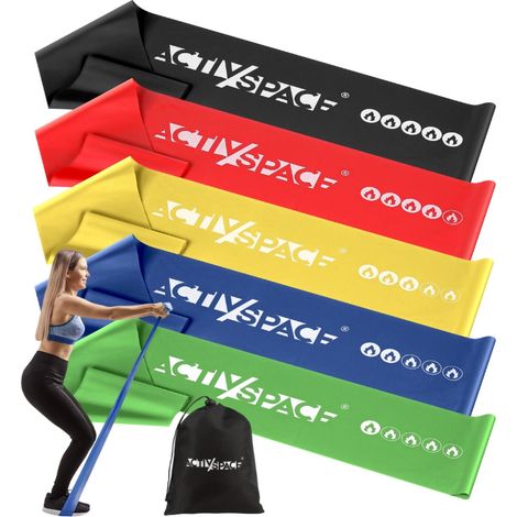 Juego de 5 bandas elásticas para ejercicio y rehabilitación, 2m (1/5)