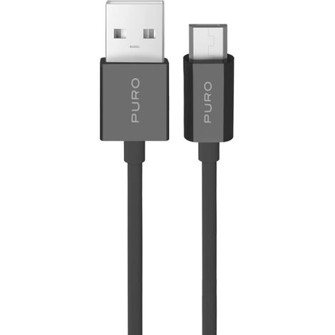 Câble USB-A - microUSB TPE 12 W 1 m - noir (1/3)