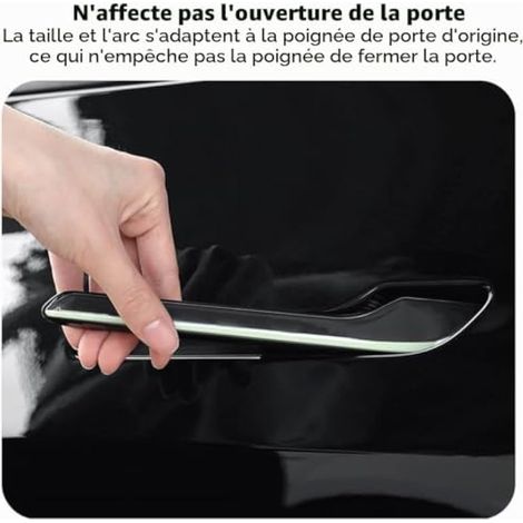 Autocollant lumineux pour poignée de porte de voiture avec protection intégrée, compatible avec Tesla Model Y et Model 3 (1/3)