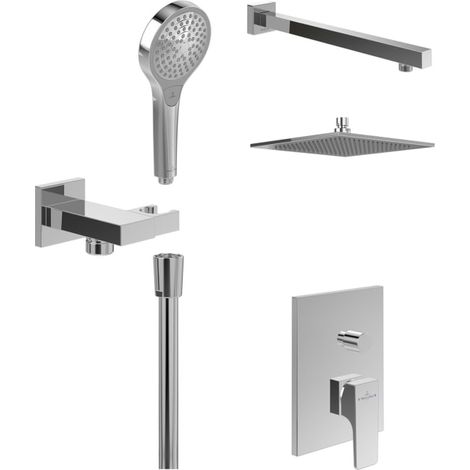 Villeroy & Boch Taro Duschsystem mit Brausehalter, Handbrause und UP-Einhebel-Armatur (1/5)