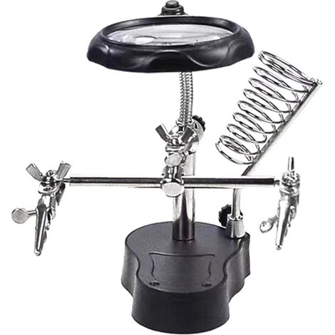 Support auxiliaire de réparation avec loupe et lampe LED, support de fer à souder pour circuit imprimé, support de fixation pour circuit imprimé (1/5)