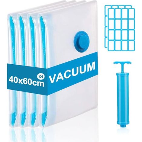 Kompressionsbeutel mit Luftpumpe – Vakuum-Aufbewahrungsbeutel – Reise-Kompressionsbeutel 40 x 60 cm – Vakuumbeutel – Vakuum-Aufbewahrungsbeutel für Kleidung – Manuelle Luftpumpe (1/5)