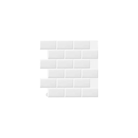 10 weiße 3D-Klebe-Wandfliesenaufkleber für Küche und Bad (30,5 x 30,5 cm) - Crezuo (1/4)