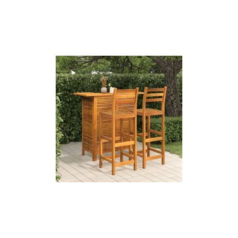 Ensemble de bar de jardin 3 pcs Bois d'acacia solide (1/5)