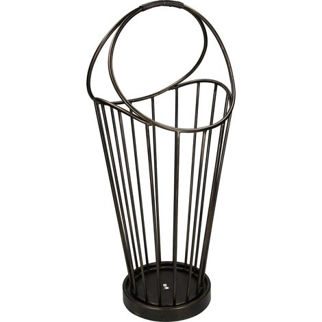 Portaombrelli in metallo bronzo scuro tondo cm 32x30xh52/70 (1/3)
