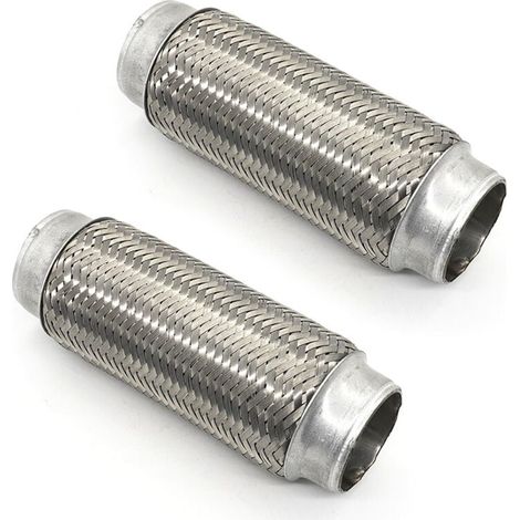 Tuyau d'échappement flexible en acier inoxydable, 51 mm, paquet de 2, accessoires automobiles universels pour tuyau d'échappement avant, tuyau d'échappement flexible universel en acier inoxydable (1/5)