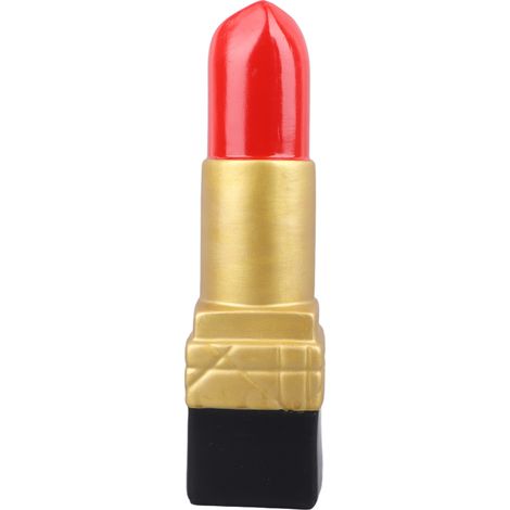 Vase créatif en forme de rouge à lèvres, en résine magnifique et réaliste, idéal pour une librairie ou un café (doré). (1/5)