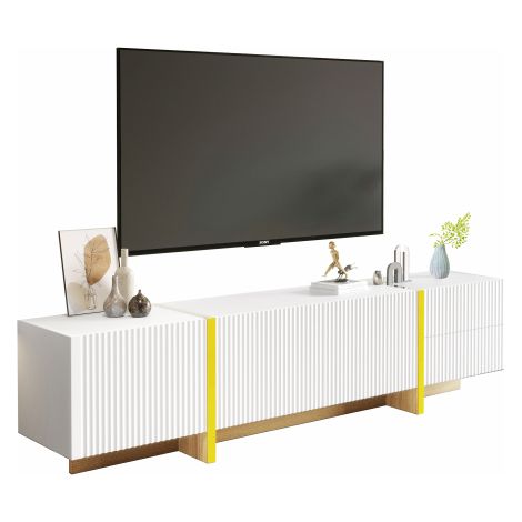 Buffet laqué brillant — un buffet moderne et minimaliste doté de 2 portes et 4 tiroirs  facile à nettoyer et idéal pour le salon ou la salle à manger.