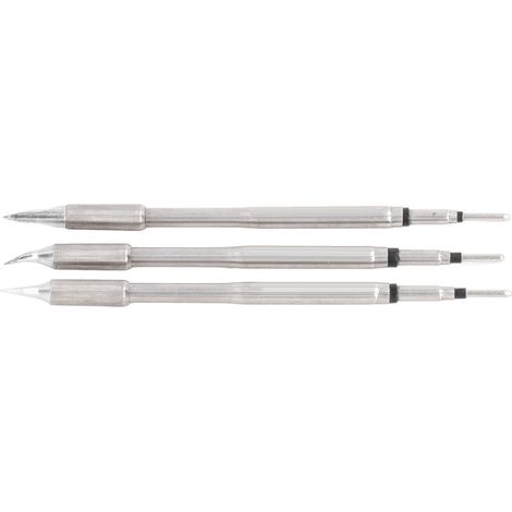 Set aus 3 Heizkernen für elektrische Lötkolben vom Typ I IS K, schnelles Aufheizen, hohe Härte, Lötspitze aus Messing. (1/5)