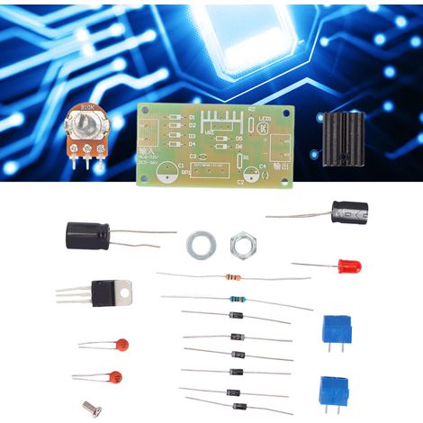 LM317 Einstellbares geregeltes Netzteil-Kit mit Ausgangsschutz, einstellbares Netzteilmodul (zerlegt) (1/5)