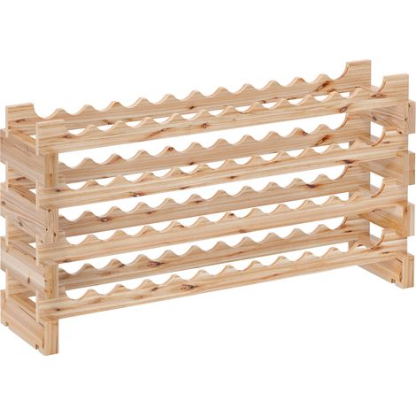 Cantinetta Portabottiglia 4 Ripiani per 48 Bottiglie di Vino 114x28x56,5 cm in Legno di Pino (1/5)