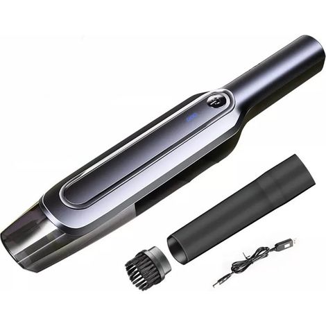 Aspirateur portable sans fil pour la maison et la voiture, sans fil, puissance 120 W, autonomie 30 minutes, aspiration cyclonique, 6 000 Pa, filtre et accessoires inclus, chargement USB (1/5)