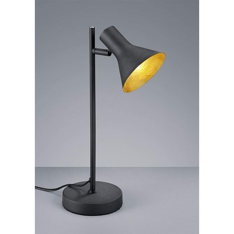 LED Tischleuchte Metall Schwarz/Gold Spot dreh+schwenkbar, Höhe 39cm (1/4)