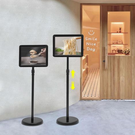 Schildständer Präsentationsständer Preisständer Plakatständer Freistehend Info-Ständer 2PCS Schildhalterständer Set Höhenverstellbar 70-120 cm Aufsteller Kundenstopper Werbeständer mit Sockel (1/5)