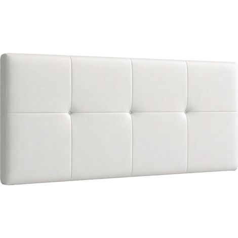 Home Heavenly® - Cabecero cama tapizado JENSEN, acolchado, cama individual o matrimonial, no incluye herrajes 105 cm Color: Blanco (1/5)