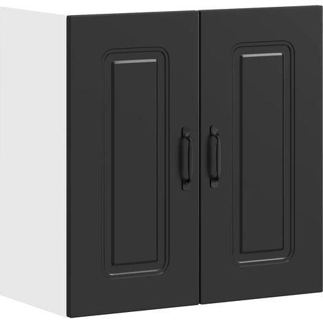Mueble de pared de cocina Kalmar de 60 x 31 x 60 cm amplio espacio de almacenamiento moderno en madera de ingeniería negra 020049983 (1/5)