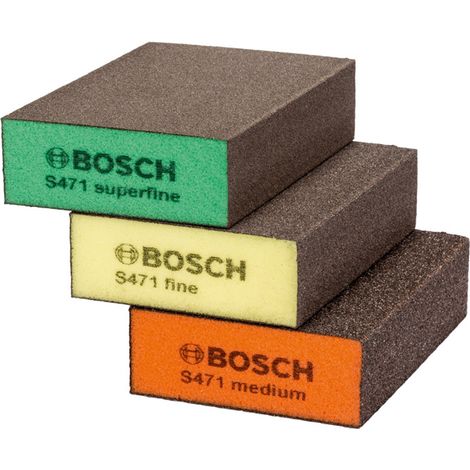 Bosch Schleifschwämme, flat+edge 97 x 69 x 26 mm, M / F / SF, 3 Stk.