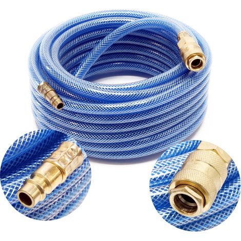 Manguera aire comprimido PVC 10m Tubo compresor Manguera entretejida Acople rápido EU Aire a presión (1/5)