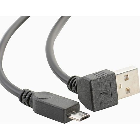 Curved downwards USB to micro USB adapter for fast charging of mobile phones, power banks and Android tablets/devices. (1/5)