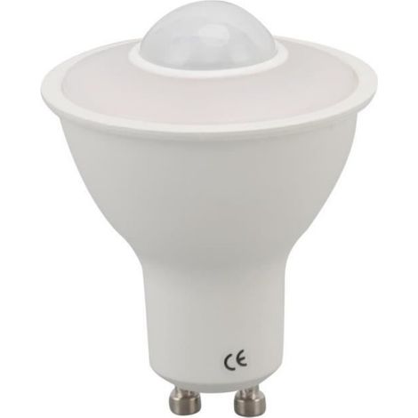 1 Ampoule GU10, Détecteur de mouvement, Lumière chaude 3000K, 5W 500LM, Intérieur (1/4)