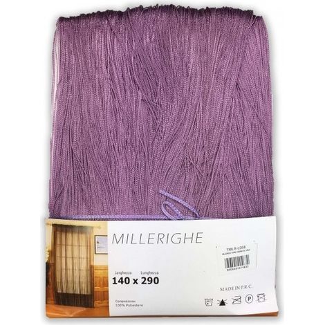 TrAdE Shop Traesio - Tenda Millerighe A Fili Sfumati 140 X 290 Cm Per Interni Divisoria Decorativa - Viola