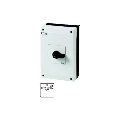 Eaton Umschalter, T5B, 63 A, Aufbau, 4 Baueinheit(en), Kontakte: 8, 45 °, rastend, mit 0-Stellung, Netz-0-Notstrom, Abw (1/2)