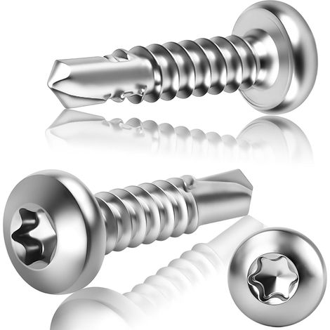 120 Pièces Vis Torx Autoforeuse Inox Metal M4.2x16mm Autoforante Vis Tete Ronde Inox Autoforeuse 410 Auto Foreuse Argenté Peut également êTre Utilisé Sur VéHicules Aluminium Bois Tôle Plastique (1/5)