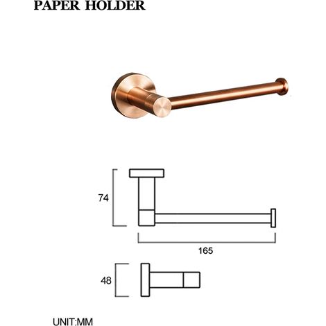 (Porte-papier toilette A) Porte-serviettes/crochet porte-savon/porte-brosse WC/porte-papier toilette de haute qualité, finition or rose brossé. Accessoires de salle de bain. (1/5)