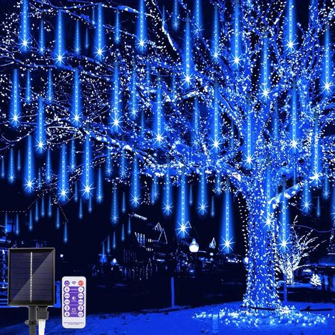Guirlande lumineuse solaire 30 cm 10 tubes LED étanche pluie de météores éclairage de Noël pour sapin de Noël fête balcon (1/5)