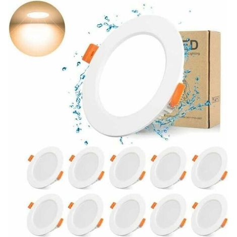 Spot LED extra plat encastrable - 6 W - Blanc neutre 4000 K - Trou Φ90-100 mm - Lot de 10 - Pour cuisine, salon et couloir (1/5)
