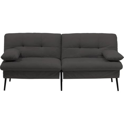 Comhoma – Canapé convertible 3 places en velours – Dossier réglable 5 niveaux – Dimensions 172x104x94cm – Pour petits espaces – Pieds en métal noir (1/5)
