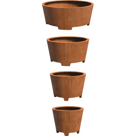 Adezz Conic mit Füßen Pflanzgefäß aus Corten-Stahl Pflanzkübel Blumentopf