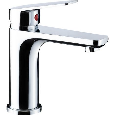 Rubinetto miscelatore lavabo in ottone cromo Made in Italy con piletta inclusa (1/2)