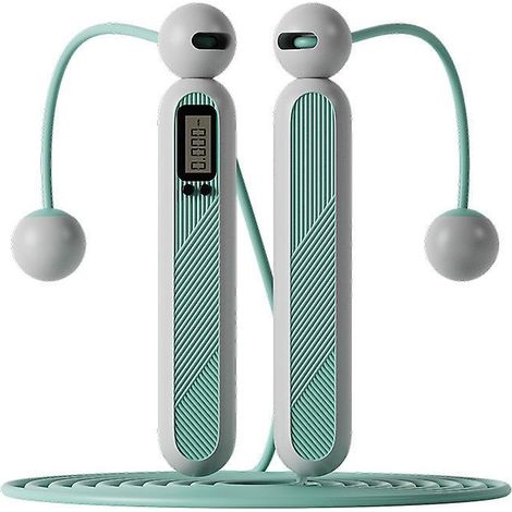 corde Sauter Sportive, Verte 1 Pice Corde Sauter Sans Fil Avec Compteur De Calories Et Minuterie, Poids Rglable Et Poigne Antidrapante, Roulemen (1/4)