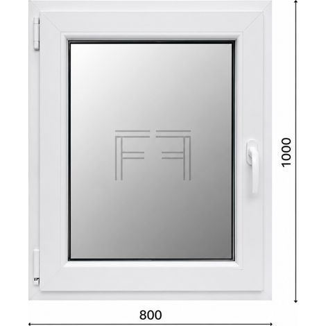 Fintex-finestra in PVC bianco singola anta 800X1000 apertura a sinistra, doppio vetro, PROFILO A L (1/3)