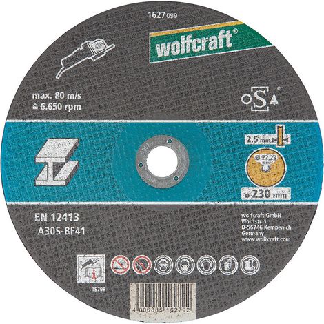 Disque De Coupe Pour Metal Ø230x2,5x22,23mm. 1627099 Wolfcraft (1/2)